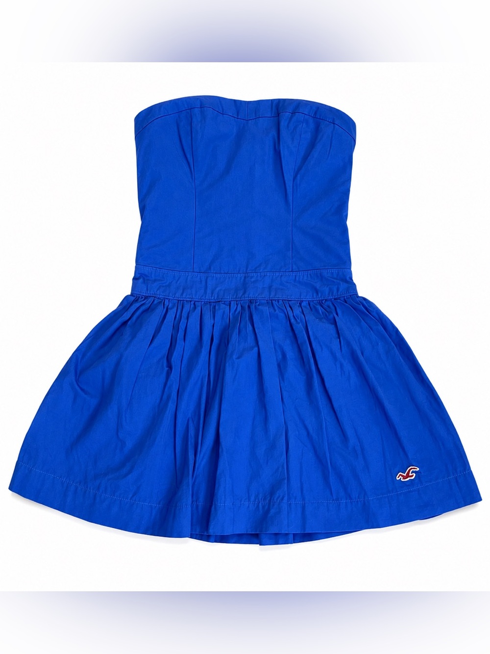 Hollister NWT Royal Blue Strapless Smocked Fit & Flare Dress Size Small